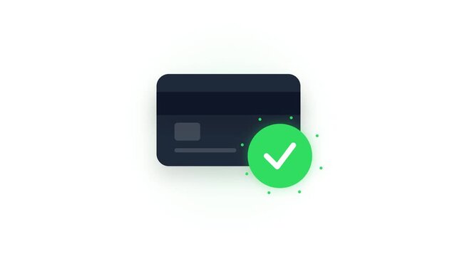 Credit Card Payment Success Approved Animated Icon Loop