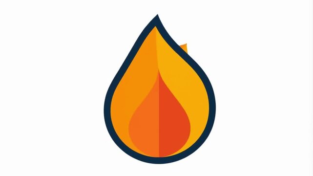 Stylized Fire Icon With Orange And Yellow Flame