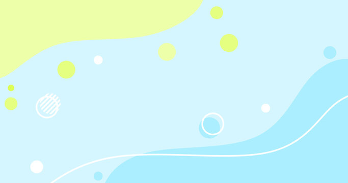 Abstract blue and yellow background with bubbles and Line Flat Design