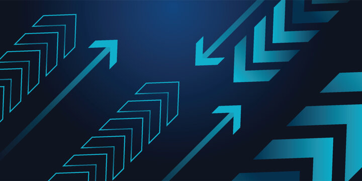 business finance arrow growth global technology background. Creative element design in vetor illustration