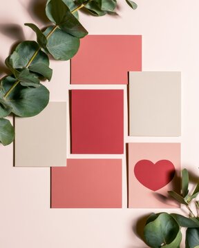 Stationery Color Palette in Pink And Coral, Balanced Design