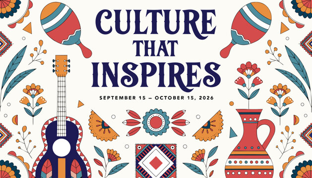 Culture that inspires hispanic heritage month celebration poster design
