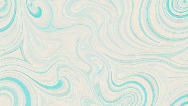 Abstract marble paper texture. Swirling turquoise and cream liquid paint background.
