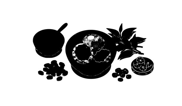 Traditional Balut Dish with Herbs and Tamarind Dip Vector Illustration