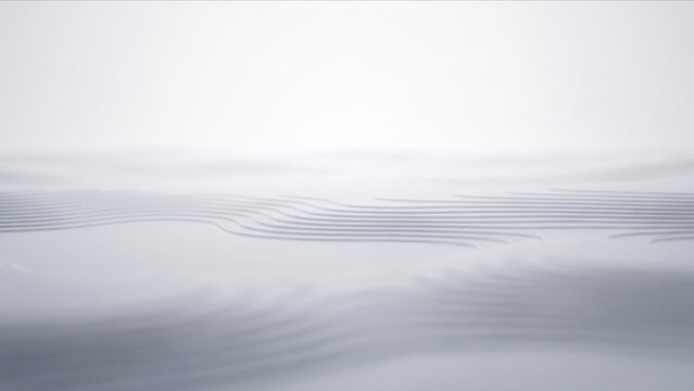 アッシュグレーと白のマットな流体が微かな段差の輪郭を描くアブストラクト背景画像