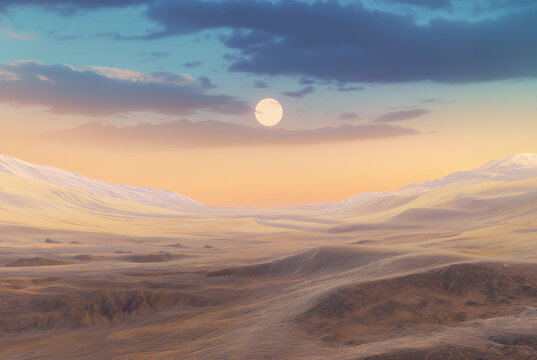 Generated illustration of fictional fantasy surreal world universe.