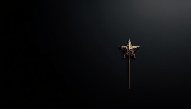 Elegant gold star shape decoration on dark background with copy space for Christmas holiday.