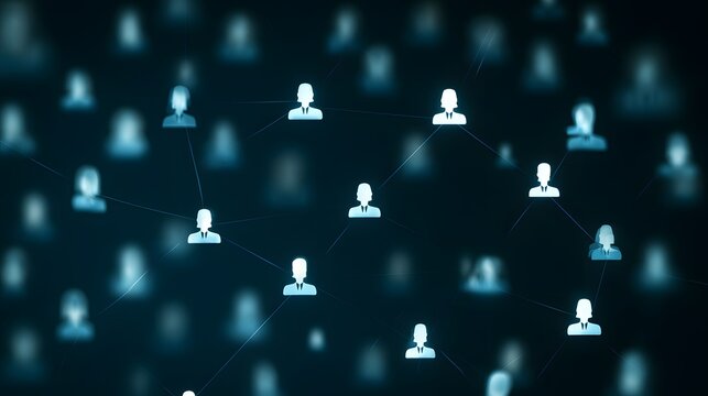 Digital team members forming a network / 相互につながる関係のネットワークを作るチーム