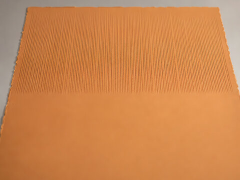  Traditional Japanese katagami stencil paper with fine mansuji pinstripe pattern and natural fiber texture, branding and graphic design background with copy space