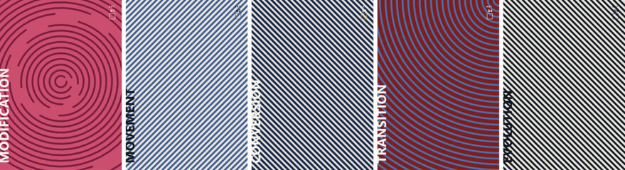 Obraz premium Creative abstract pattern collection with circular and diagonal lines for artistic use.