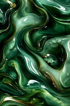 emerald green liquid marble