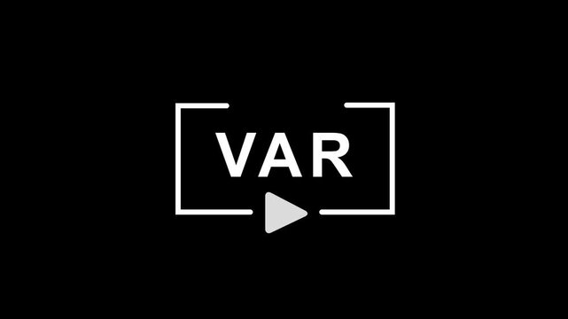 Football var icon. Animated black and white var icon on a black and white screen perfect for completing your football animation.