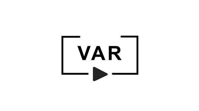 Football var icon. Animated black and white var icon on a black and white screen perfect for completing your football animation.