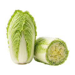 Fototapeta premium Fresh napa cabbage isolated on transparent background