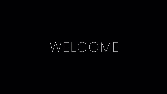 Welcome Handwriting Text Animation with Alpha Channel, Hand Drawn Writing Reveal on Transparent Background