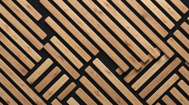 45 Degree Seamless Light Wood Wall Panel Pattern with Slim Horizontal Slats Natural Fluted Texture Modern Interior Background for Home Office Acoustic Design
