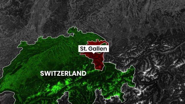 Animated motion map of Switzerland showing St. Gallen highlighted