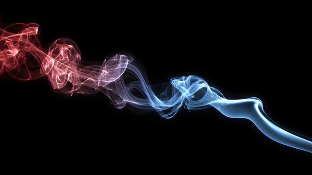 of colored smoke created by chemical reactions forming elegant abstract shapes in air