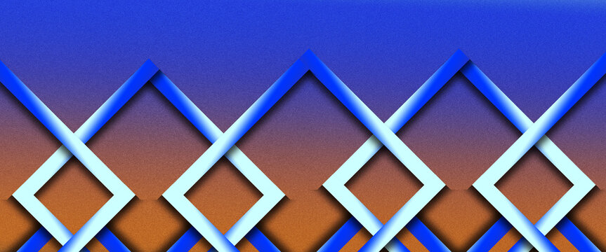 Abstract Blue Diamond Geometric Pattern Background with Grainy Noise Texture
