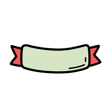 Cute Hand Drawn Banner Ribbon Vector Design Element