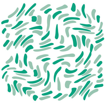 Abstract Green Brush Stroke Pattern Background with Organic Hand Drawn Shapes