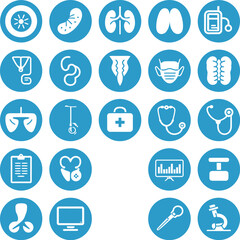 Fototapeta premium Medical Healthcare Glyph Icon Set. Hospital, Diagnosis, Anatomy, Medical Equipment and Clinical Symbols Vector Collection