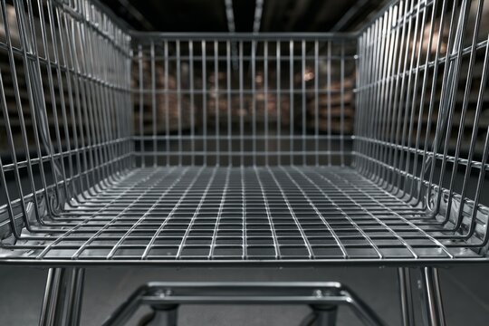Empty Smart Shopping Cart Close Up