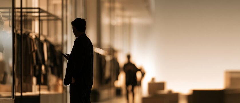 Blurred Modern Retail Interior Background