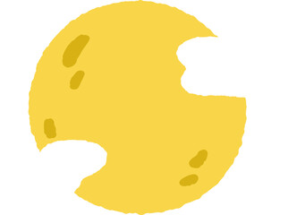 보름달 일러스트, Yellow full moon cloud vector illustration © 연경 이