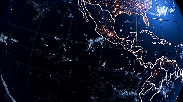 Satellite Globe Perspective Showcasing Jamaica and Caribbean Boundaries Widescreen