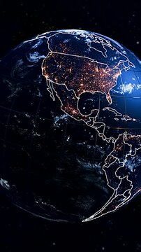 Dynamic 3D Planet Earth Flyby Focusing on Dominican Republic and Caribbean Boundaries Vertical