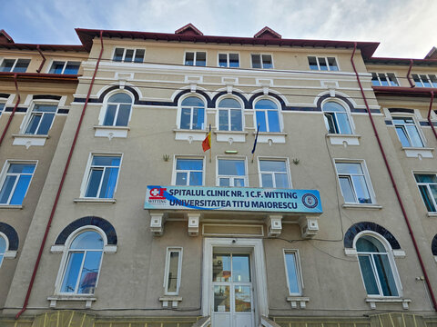 Bucharest, Romania - March 13, 2025: CF Witting Clinical Hospital No. 1 in Bucharest.