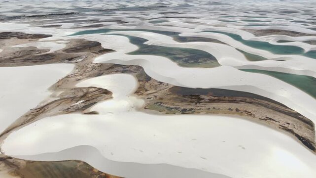 Interlocking Lagoons and White Dunes Across Len&ccedil;&oacute;is Maranhenses, Brazil