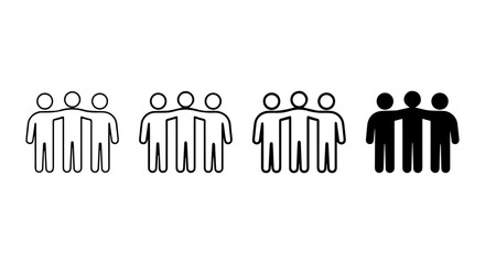 Obraz premium Group of People Icons, Teamwork Symbols, Community Vector Graphics, Diverse Representation