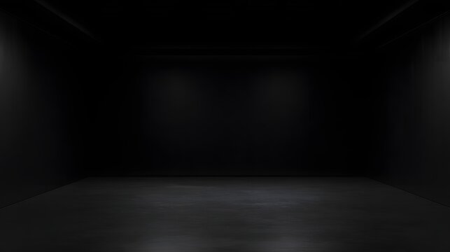 Serene dark empty room in focused light / 柔らかな光の光が差す暗い無人空間