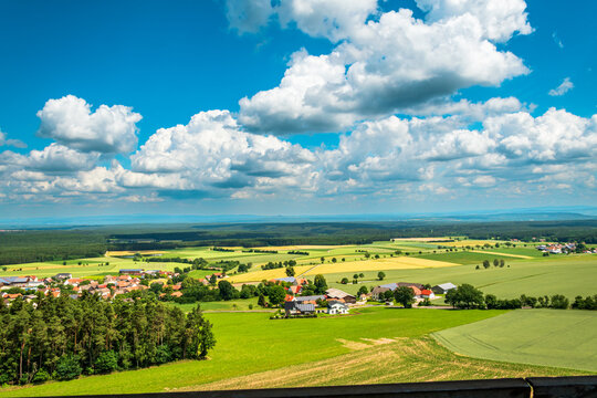 Summer countryside panorama from Roedlasberg