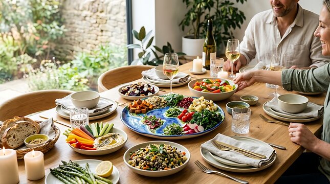 Healthy Plant Based Feast on World Vegetarian Day with Map Platter