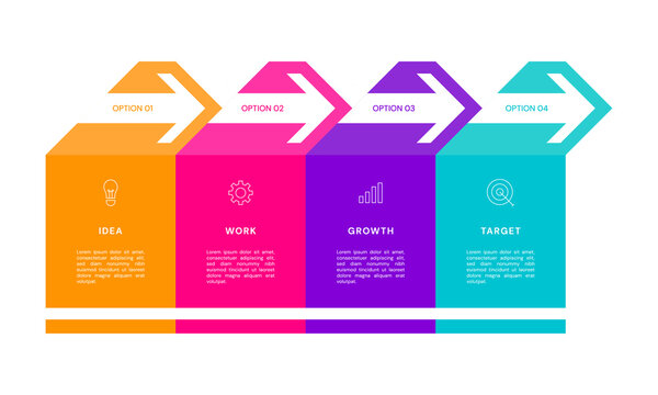 Business infographic timeline banner template for strategic planning goals