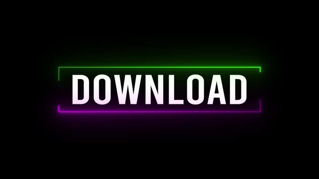 Animated Download button overlay on black background. Great for apps, websites, YouTube videos and 4k animation.