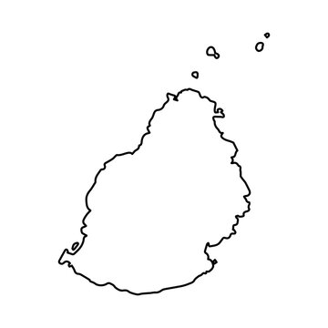 Mauritius map icon Africa outline logo design illustration