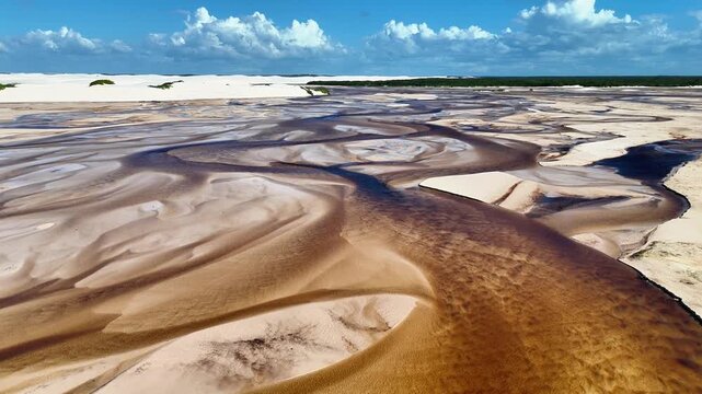 Shallow Braided Channels Flowing Across Sand Flats Near Bet&acirc;nia, Brazil