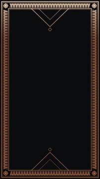 Vertical Copper Aztec Triangle Frame on Dark Background