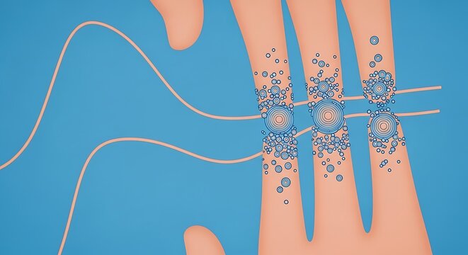 Digital communication concept with glowing data nodes on connecting lines