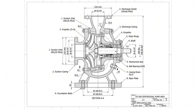 centrifugal pump drawing