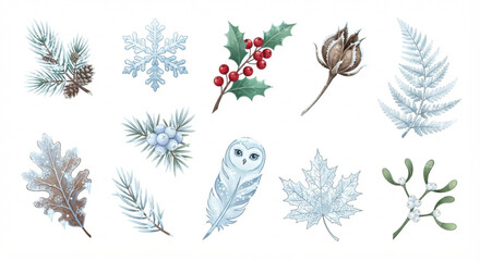 Obraz premium Vector of Winter Leaves
