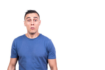 Fototapeta premium Man standing with a surprised look on his face