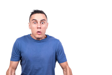 Obraz premium Man with shocked expression looking at the camera