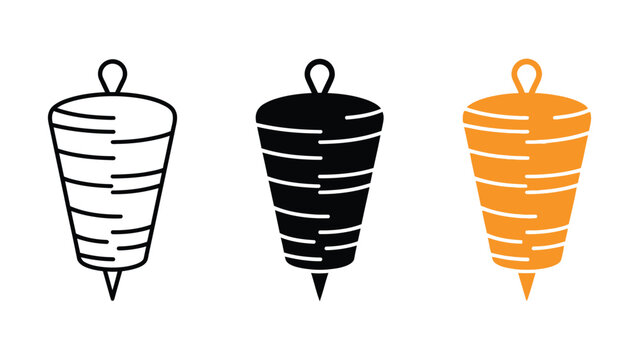 Three Colorful Illustration Of Stacked Flatbread Or Pita Bread With Hanging Loop