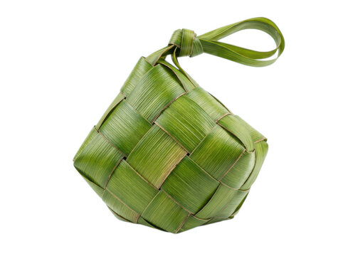 Ketupat rice cake made from woven palm leaves for the celebration of eid al fitr