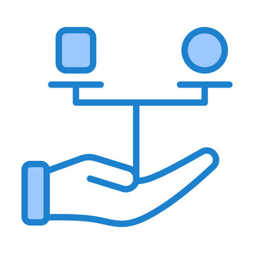 Balanced Outcome Icon - Duotone Color For Business And Conflict Resolution